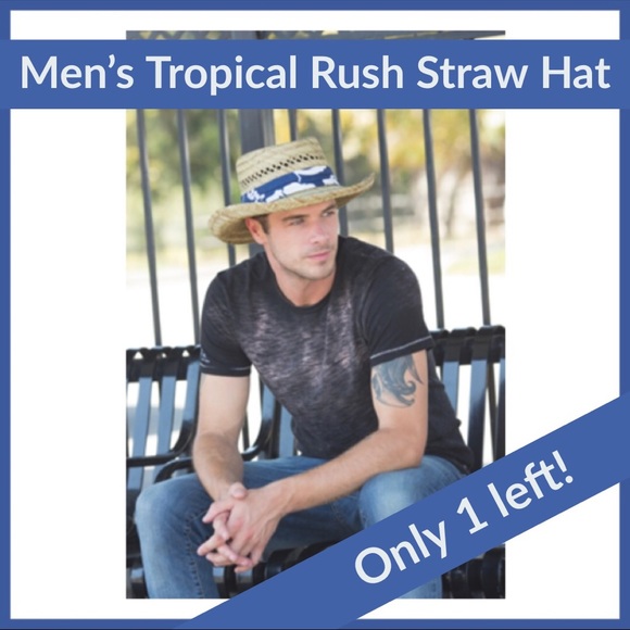 Other - Men's Rush Straw Hat Hawaiian Band